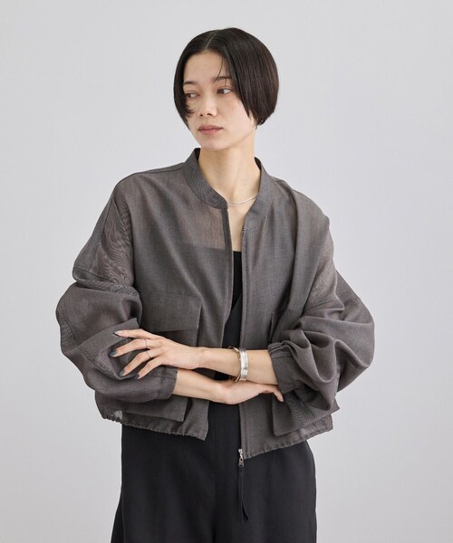 ADAM ET ROPE'(アダムエロペ)の「シアーツイルジップブルゾン(ブルゾン・レディース・キナリ/ブラウン・F)」の4枚目の写真