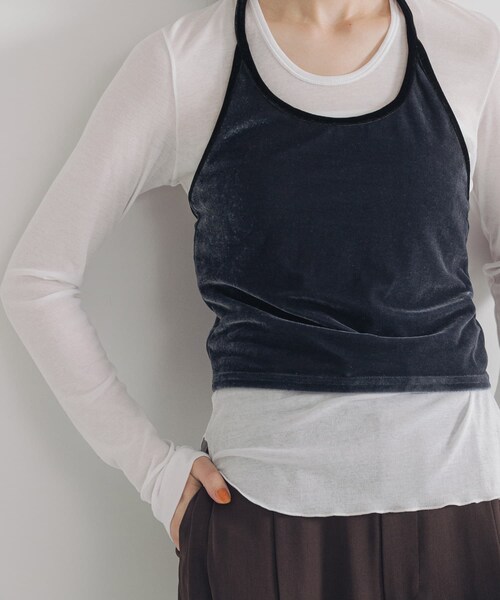 URBAN RESEARCH（アーバンリサーチ）の「強撚シアーカットソー（Tシャツ/カットソー・レディース・WHITE/BLACK/CHERRY RED/BROWN・FREE）」の7枚目の写真