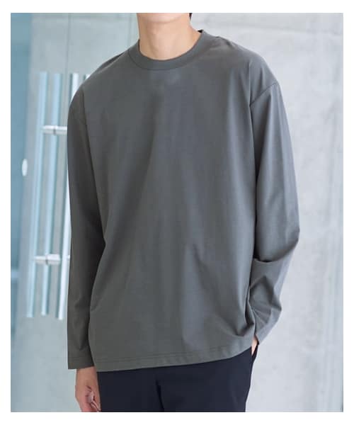 nissen（ニッセン）の「オーバーサイズきれいめ衿高長袖Tシャツ　ジャケットの下に着るTシャツ【大きいサイズ有】（Tシャツ/カットソー・メンズ・オフホワイト/黒/グレー・M/L/LL/3L/4L/5L/6L/8L/10L）」の21枚目の写真