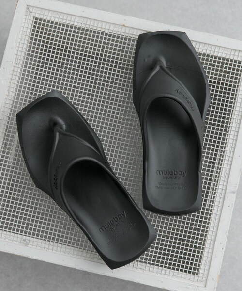 SENSE OF PLACE by URBAN RESEARCH（センスオブプレイスバイアーバンリサーチ）の「muleboy　X-TYPEスクエアサンダル（サンダル・メンズ・GRAY/BLACK/IVORY・26/27）」の2枚目の写真