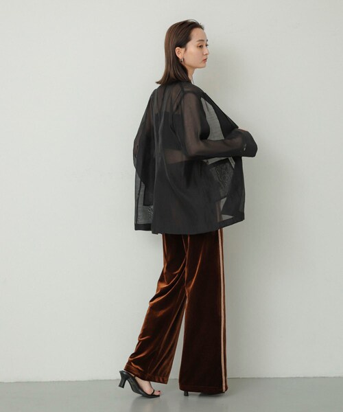 SENSE OF PLACE by URBAN RESEARCH（センスオブプレイスバイアーバンリサーチ）の「シアーテーラードジャケット（テーラードジャケット・レディース・BLACK/IVORY/BROWN・one）」の18枚目の写真