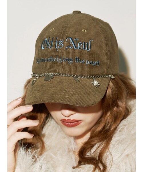 EVRIS（エヴリス）の「チャームコーデュロイCAP（キャップ・レディース・ブラック/ブラウン・F）」の8枚目の写真