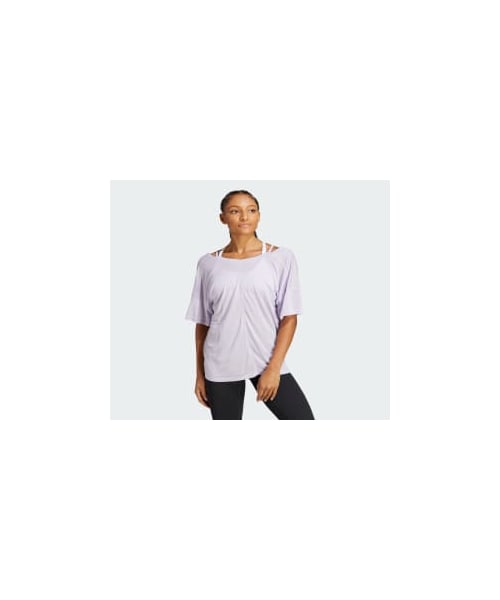 Lig.オーバーサイズ ポケットTシャツ ライトパープル adidas（アディダス）の「ヨガ スタジオ オーバーサイズ Tシャツ