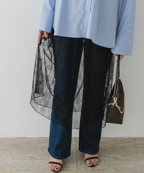 URBAN RESEARCH ROSSO（アーバンリサーチロッソ）の「F by ROSSO　チュールレースレイヤードスカート（スカート・レディース・WHITE/BLACK・FREE）」の14枚目の写真