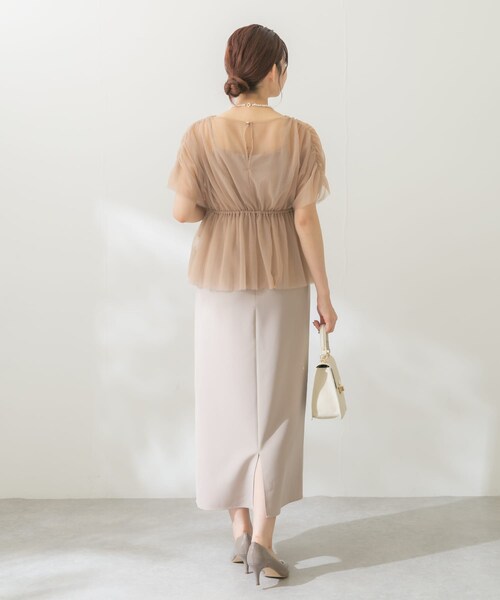 URBAN RESEARCH ROSSO（アーバンリサーチロッソ）の「kaene　ギャザーブラウスセットドレス（ワンピース・レディース・pinkbeige/BK・36）」の9枚目の写真