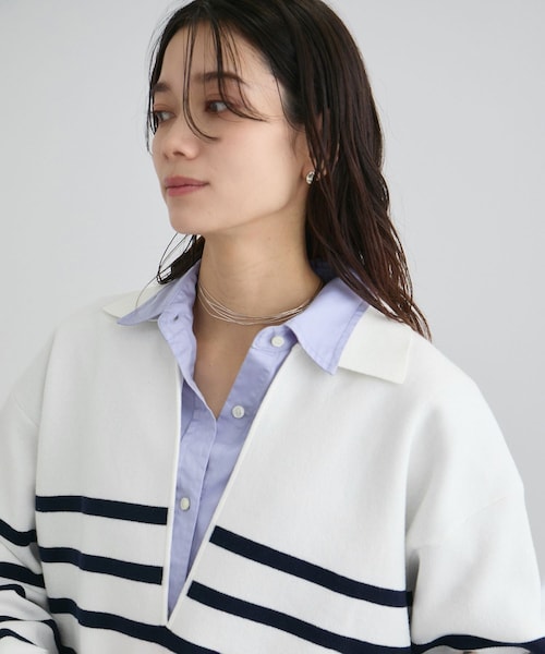 ADAM ET ROPE'(アダムエロペ)の「【WEB・一部店舗限定】スキッパーニットプルオーバー(ニット/セーター・レディース・ブラック/グレー/オフホワイト・F)」の19枚目の写真