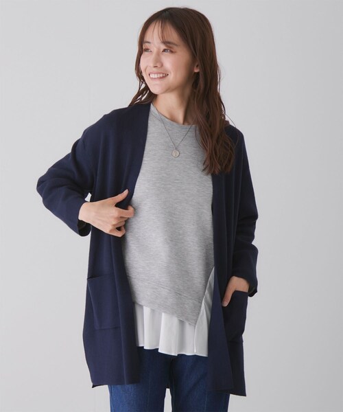 Jayro（ジャイロ）の「もちもちトッパーカーディガン（カーディガン/ボレロ・レディース・ブラック/グレー/ホワイト系/ベージュ/ネイビー・M）」の5枚目の写真