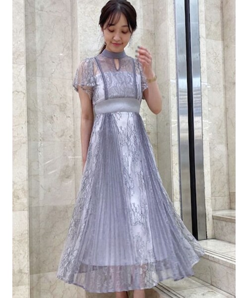 MERCURYDUO（マーキュリーデュオ）の「レーススイッチングドレス（ドレス・レディース・アイボリー/チャコールグレー/ブルー・S/M）」の6枚目の写真