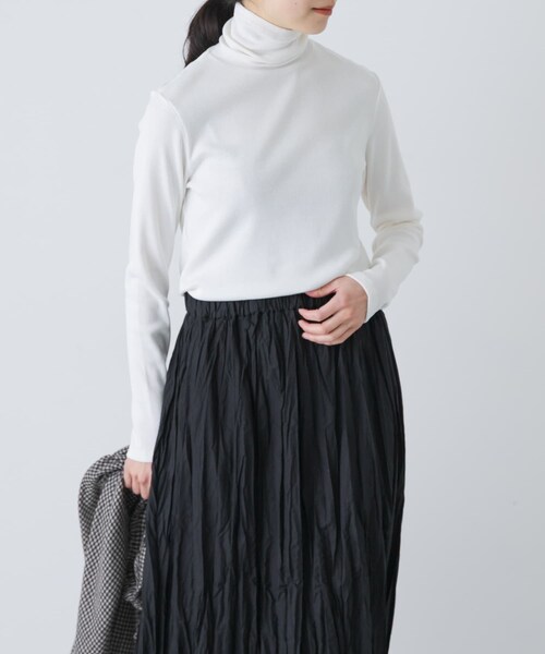 かぐれ（カグレ）の「コットンウールテレコタートルカットソー（Tシャツ/カットソー・レディース・OFF/BLACK・Free）」の3枚目の写真