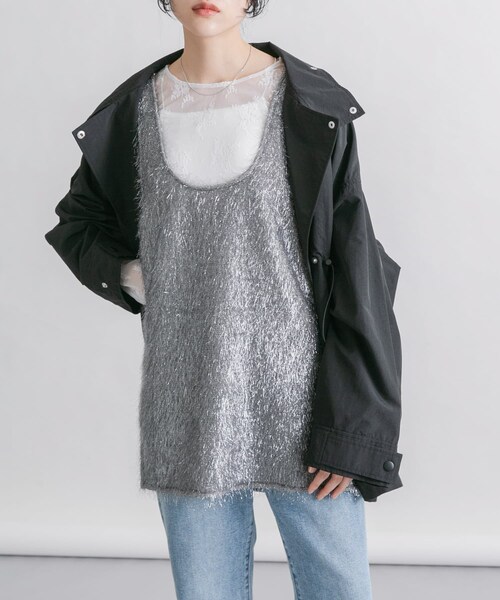 KBF（ケイビーエフ）の「グリッターフェザータンクトップ（タンクトップ・レディース・SILVER/IVORY・one）」の15枚目の写真
