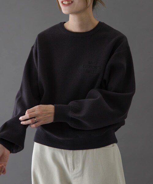URBAN RESEARCH DOORS(アーバンリサーチドアーズ)の「FORK&SPOON エンブロイダリーロゴニットプルオーバー(ニット/セーター・レディース・NAVY/GRAY・1)」の13枚目の写真