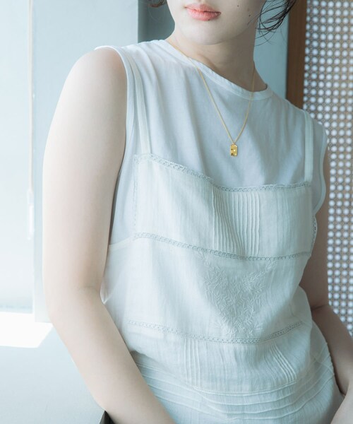 URBAN RESEARCH DOORS（アーバンリサーチドアーズ）の「『別注』olu’ment×DOORS　コットンモス刺繍キャミソール（キャミソール・レディース・IVORY・one）」の6枚目の写真