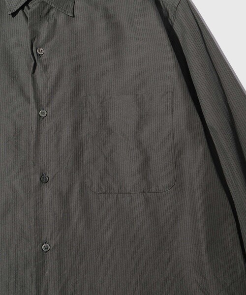 ADAM ET ROPE'(アダムエロペ)の「【KAPTAIN SUNSHINE/キャプテンサンシャイン】Regular Collar Shirt STRIPE(シャツ/ブラウス・メンズ・スミクロ/ダークブラウン・2/3/4)」の14枚目の写真