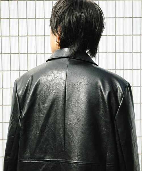 SENSE OF PLACE by URBAN RESEARCH（センスオブプレイスバイアーバンリサーチ）の「フェイクレザーミドルジャケット（テーラードジャケット・メンズ・BLACK/BROWN・M/L）」の20枚目の写真