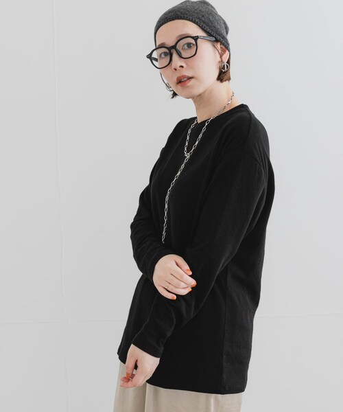 URBAN RESEARCH ROSSO（アーバンリサーチロッソ）の「F by ROSSO　ソフトウォームオーバーロンTEE（Tシャツ/カットソー・レディース・OFF WHITE/BLACK/G/MOCHA・Free）」の18枚目の写真