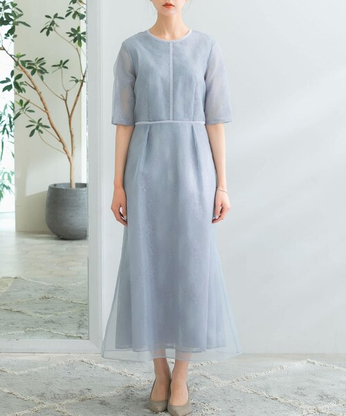 URBAN RESEARCH ROSSO（アーバンリサーチロッソ）の「kaene　シアーレースパイピングドレス（ワンピース・レディース・sax/bk・38）」の9枚目の写真