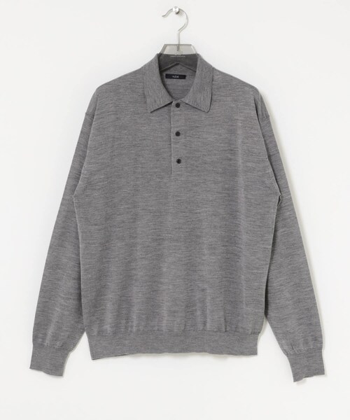 URBAN RESEARCH（アーバンリサーチ）の「YLEVE　W/S CASHMERE  KNIT POLO（ニット/セーター・メンズ・020 GREY/120 NAVY/100 RED・4）」の4枚目の写真