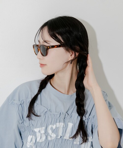 SMELLY（スメリー）の「ウェリントンマットサングラス（メガネ・レディース・DEMI/BLK・-）」の12枚目の写真