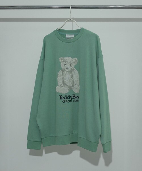 SENSE OF PLACE by URBAN RESEARCH（センスオブプレイスバイアーバンリサーチ）の「『別注』TeddyBear×SENSE OF PLACE　テディベアクルーネックスウェット（スウェット・メンズ・NAVY/OATMEAL/MINT・M/L）」の2枚目の写真