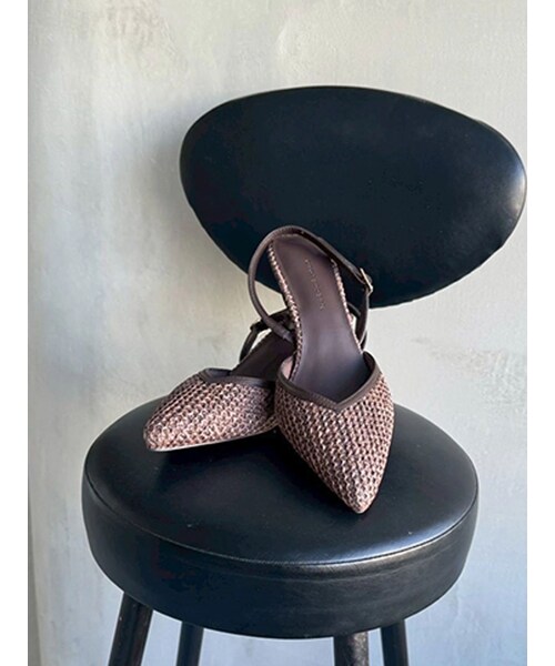 MERCURYDUO（マーキュリーデュオ）の「雑材ポインテッドトゥミュール（パンプス・レディース・オフホワイト/ブラウン・36/38）」の8枚目の写真