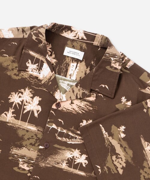 Saturdays NYC(サタデーズ ニューヨークシティ )の「Canty Aloha SS Shirt(シャツ/ブラウス・レディース・キナリ/ダークブラウン・L/M/S/XL)」の20枚目の写真