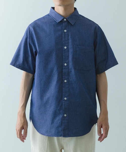 ITEMS URBANRESEARCH（アイテムズ アーバンリサーチ）の「TCインディゴレギュラーカラー半袖シャツ（シャツ/ブラウス・メンズ・NVY/BLU/L.BLUE・M/L）」の15枚目の写真