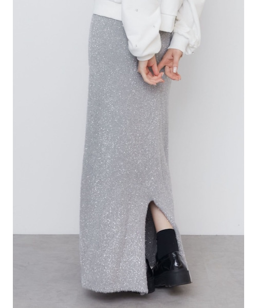 CALNAMUR（カルナムール）の「GLITTER SHAGGY KNIT SK/グリッターシャギーニットスカート（スカート・レディース・ブラック/ピンク/シルバー・F）」の11枚目の写真