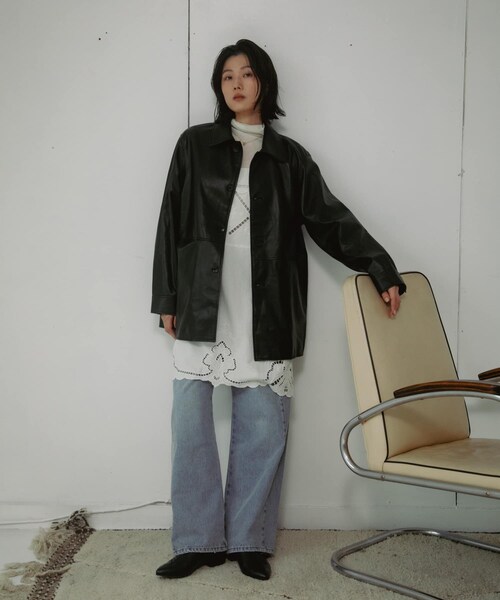 URBAN RESEARCH DOORS（アーバンリサーチドアーズ）の「Sheep Leather Jacket（その他アウター・レディース・BLACK・S/M）」の7枚目の写真