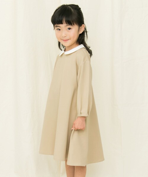 URBAN RESEARCH DOORS（アーバンリサーチドアーズ）の「付け襟フレアワンピース(KIDS)（ワンピース・キッズ・BEIGE/NAVY・105/120/135）」の4枚目の写真
