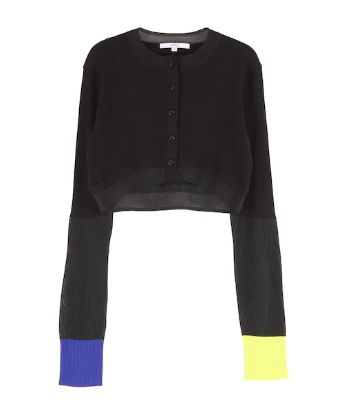 UN3D.（アンスリード）の「SHEER DOCKING SHORT KT CD（カーディガン/ボレロ・レディース・グレー/ブラック・36/38）」の2枚目の写真