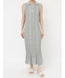 LAGUNAMOON | シャツカラーメランジニットワンピース(ワンピース)