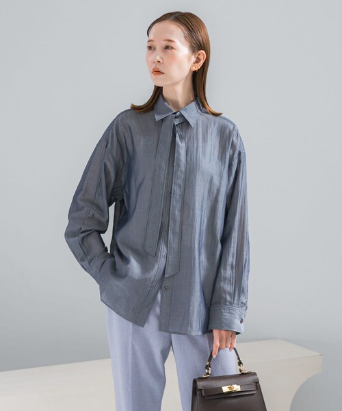 URBAN RESEARCH ROSSO（アーバンリサーチロッソ）の「タイ付デニムライクシアーシャツ（シャツ/ブラウス・レディース・L.BLUE/INDIGO・Free）」の18枚目の写真