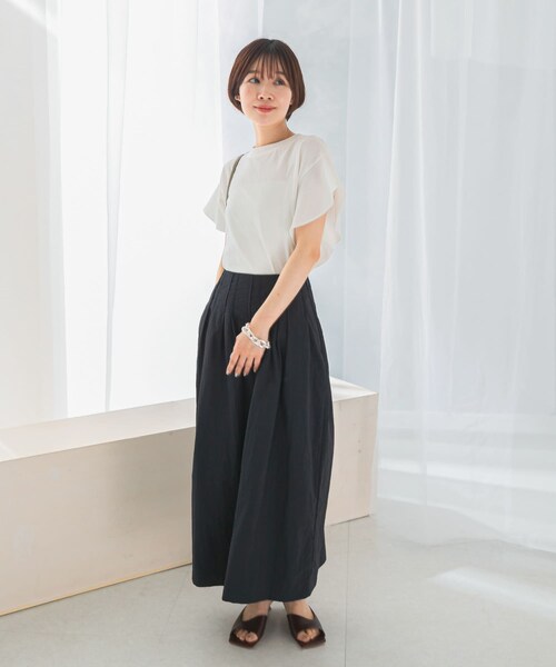 URBAN RESEARCH ROSSO（アーバンリサーチロッソ）の「UVカットフレアスリーブカットソー（Tシャツ/カットソー・レディース・black/white/blue・FREE）」の6枚目の写真