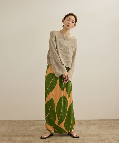 ROPE'（ロペ）の「【洗える】スラブリネン ボートネックプルオーバー（ニット/セーター・レディース・ホワイト/ベージュ/ターコイズ・F）」の8枚目の写真