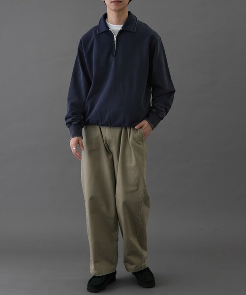 URBAN RESEARCH DOORS（アーバンリサーチドアーズ）の「FORK&SPOON　サンブリーチハーフジップスウェット（スウェット・メンズ・RED/NAVY・4/5）」の8枚目の写真