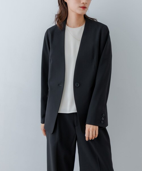 URBAN RESEARCH（アーバンリサーチ）の「『2サイズ展開』ノーカラージャケット（ノーカラージャケット・レディース・BEIGE/BLACK/NAVY・36/38）」の7枚目の写真