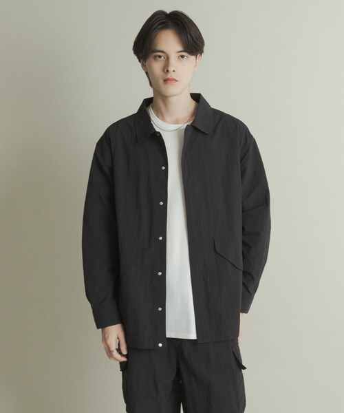 SENSE OF PLACE by URBAN RESEARCH(センスオブプレイスバイアーバンリサーチ)の「ユーティリティーロングスリーブシャツジャケット(テーラードジャケット・メンズ・BLACK/GREIGE/PURPLE・M/L)」の15枚目の写真