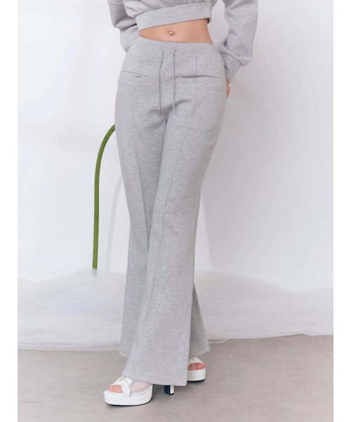 EATME（イートミー）の「【SETUP】ダンボールセンターピンタックフレアパンツ（その他パンツ・レディース・オフホワイト/グレー/ブラック・F）」の6枚目の写真