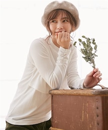 nissen | 【産前・産後　授乳服】授乳しやすい　モックネック長袖マタニティＴシャツ(マタニティウェア/グッズ)