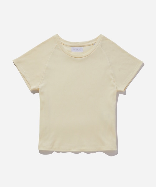 Saturdays NYC（サタデーズ ニューヨークシティ ）の「Raglan Rib Fitted Tee（Tシャツ/カットソー・レディース・キナリ/キミドリ/サックス・L/M/S/XS）」の4枚目の写真