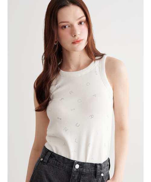カルナムール　カップインリボンタンクトップ セール】CUP IN RIBBON TANK TOP/カップインリボンタンクトップ
