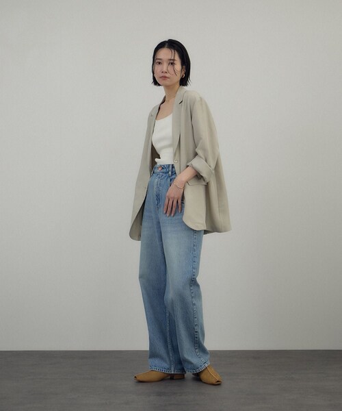 ADAM ET ROPE'（アダムエロペ）の「シルクリブタンクトップ（タンクトップ・レディース・ブラック/オフホワイト/ベージュ・F）」の19枚目の写真