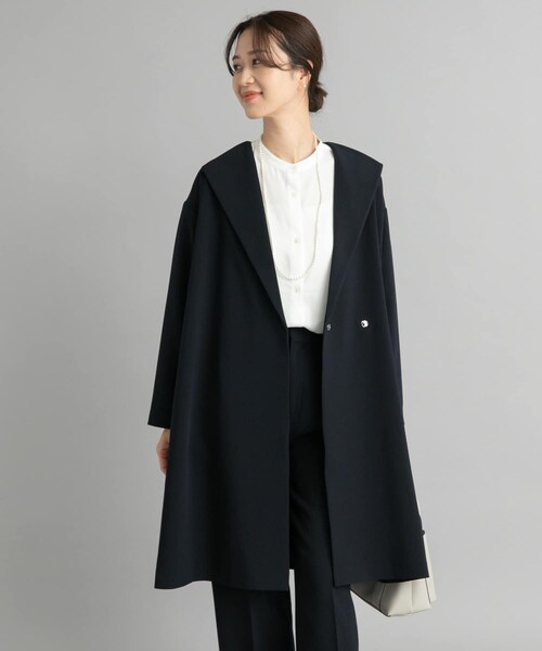 URBAN RESEARCH DOORS(アーバンリサーチドアーズ)の「ダブルクロスガウンコート(テーラードジャケット・レディース・L.BEIGE/NAVY・M)」の16枚目の写真