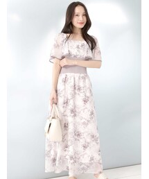 MERCURYDUO | フラワーパイピングウエストリブワンピース(ワンピース)