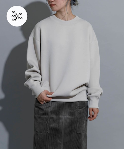 THE GOODLAND MARKET（ザグッドランドマーケット）の「『別注』MIDIUMISOLID×TGM　Recycled polyester sweat（スウェット・レディース・C.Gray/L.Beige/OFF・M/L）」の3枚目の写真