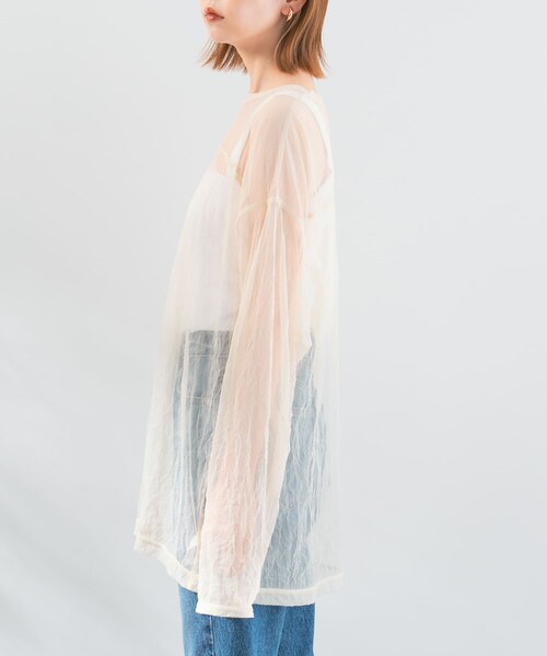 URBAN RESEARCH ROSSO（アーバンリサーチロッソ）の「provoke　シアーフットボールTシャツ（Tシャツ/カットソー・レディース・lightbeige/white/black・FREE）」の15枚目の写真