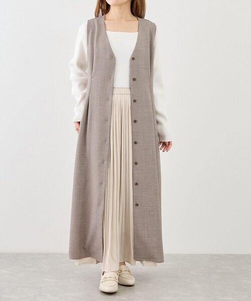 ROPE' PICNIC(ロペピクニック)の「【低身長・小柄さんサイズ】ウエストタックジャンパースカート(ジャンパースカート・レディース・グレー系/ベージュ系/ネイビー・F)」の22枚目の写真