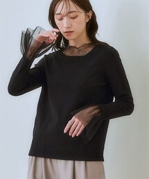 nissen | チュールタートル袖プリーツインナープルオーバー(Tシャツ/カットソー)