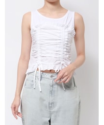 CALNAMUR カップインリボンタンクトップ セール】CUP IN RIBBON TANK TOP/カップインリボンタンクトップ