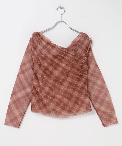 SENSE OF PLACE by URBAN RESEARCH(センスオブプレイスバイアーバンリサーチ)の「チェックシアードレープトップ(その他トップス・レディース・BLACK/BROWN/RED・One)」の13枚目の写真